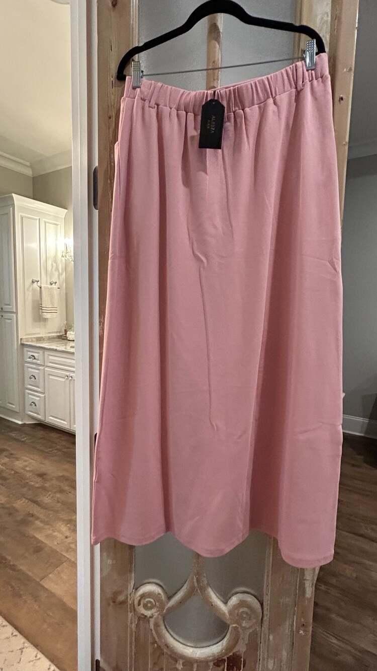Aleeza Paris Elara Skirt Size XL SUMMER PINK Elastic Waist